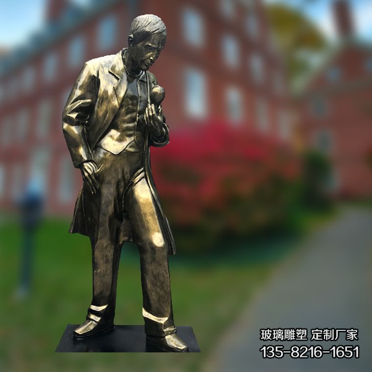 愛迪生玻璃鋼仿銅校園名人雕塑 愛迪生玻璃鋼仿銅校園名人雕塑