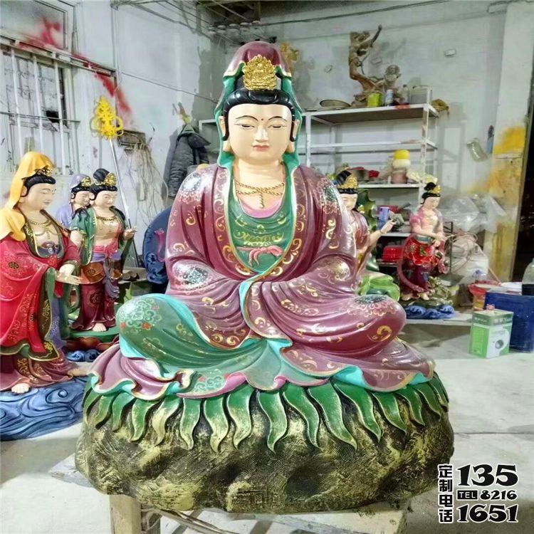 玻璃鋼彩繪景區大型供奉佛像觀音雕塑 玻璃鋼彩繪景區大型供奉佛像觀音雕塑