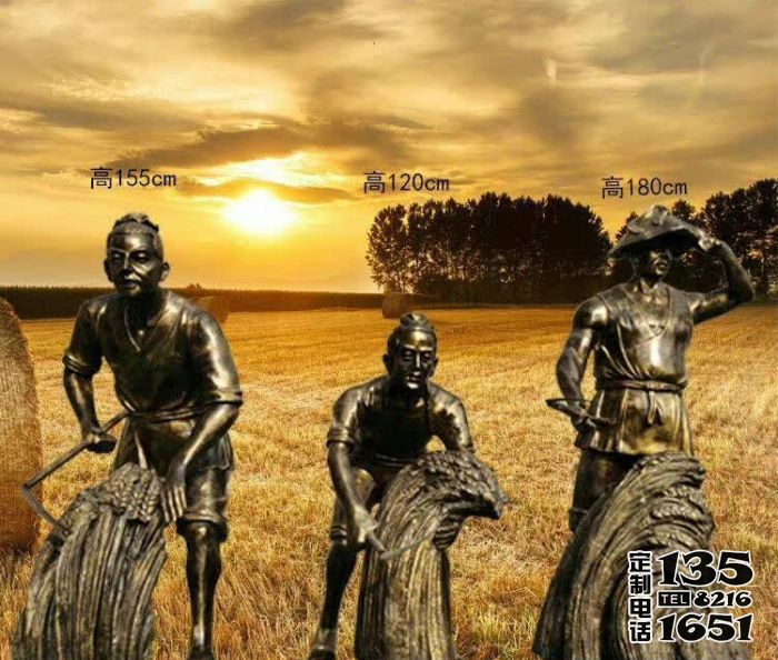 廣場收麥干農(nóng)活人物玻璃鋼銅雕塑 廣場收麥干農(nóng)活人物玻璃鋼銅雕塑