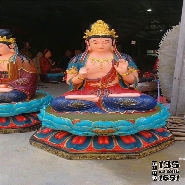 景區玻璃鋼彩繪創意佛像三圣雕塑 景區玻璃鋼彩繪創意佛像三圣雕塑