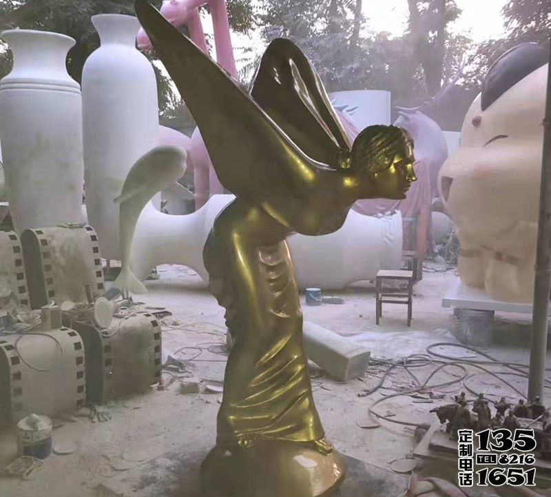 玻璃鋼仿銅天使雕塑廣場(chǎng)景觀人物雕塑