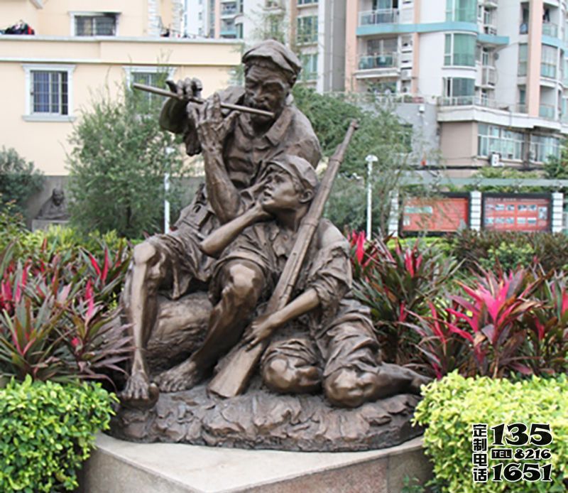 校園景區玻璃鋼仿銅人物景觀八路軍雕塑 校園景區玻璃鋼仿銅人物景觀八路軍雕塑