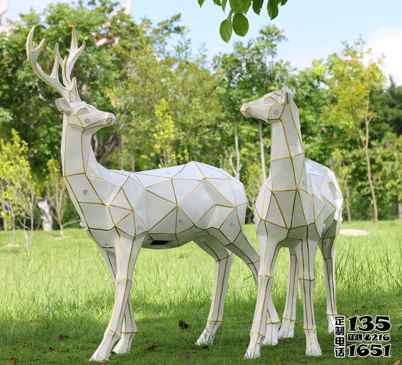 幾何太陽(yáng)能玻璃鋼戶(hù)外公園梅花鹿雕塑 幾何太陽(yáng)能玻璃鋼戶(hù)外公園梅花鹿雕塑