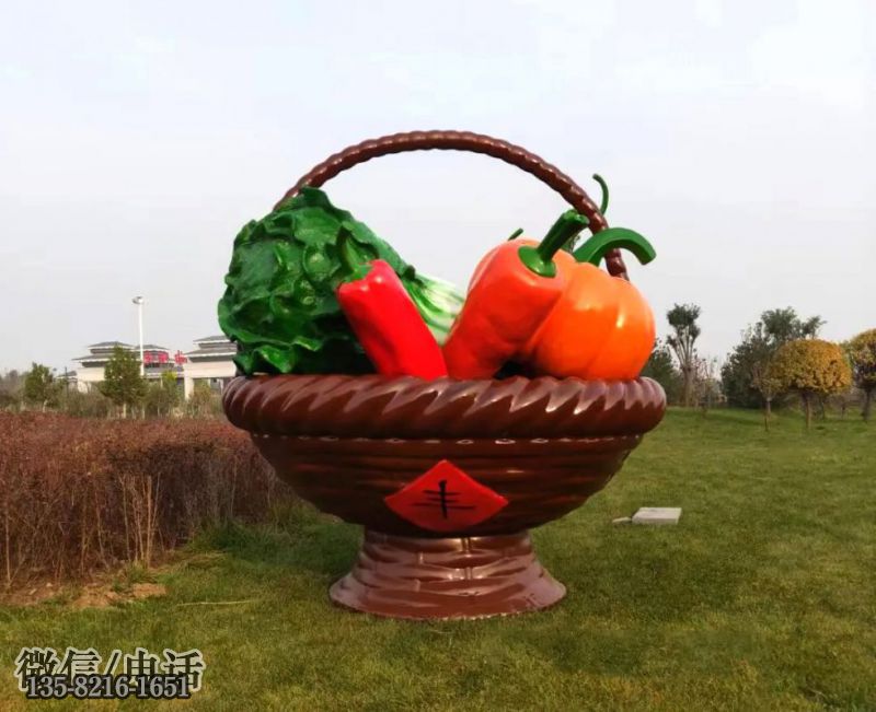 玻璃鋼辣椒南瓜白菜蔬菜籃子景觀雕塑 玻璃鋼辣椒南瓜白菜蔬菜籃子景觀雕塑